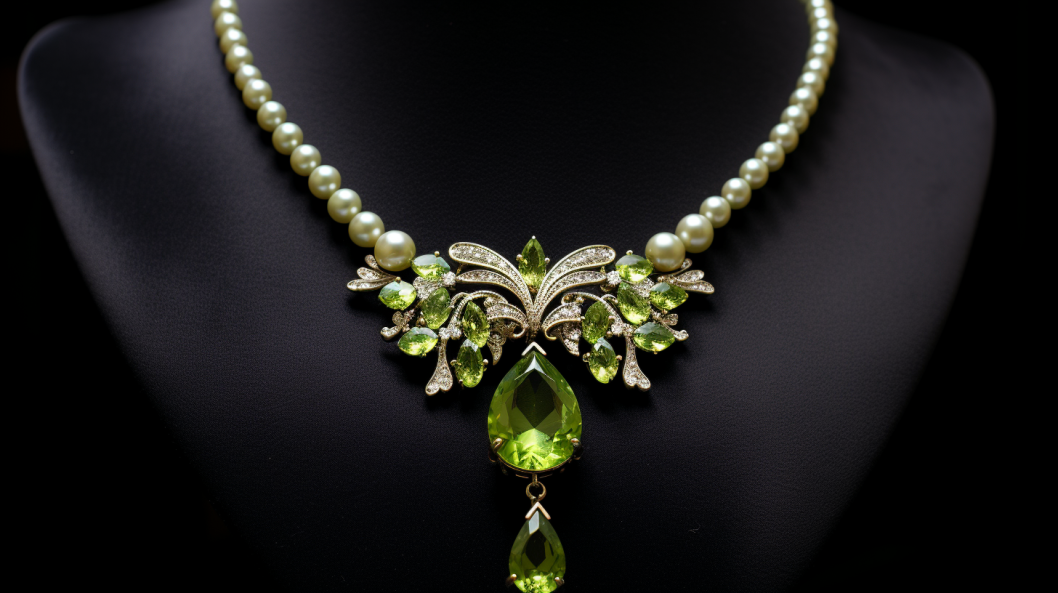 Peridot And Pearl Necklace