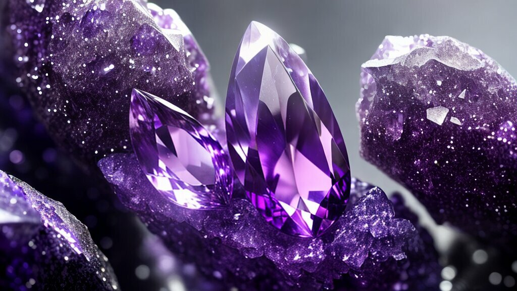 Amethyst crystal formation