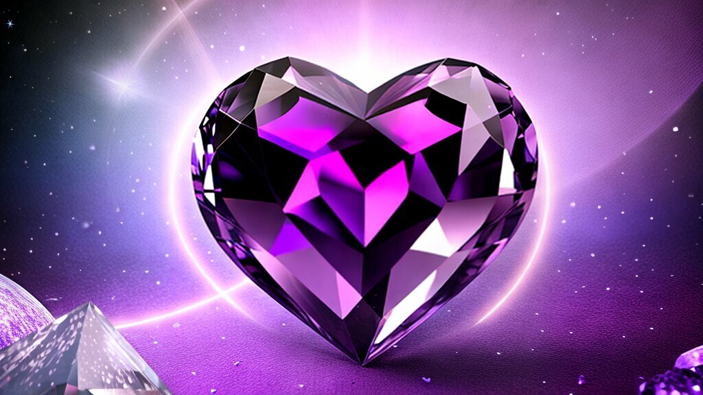 amethyst crystal heart