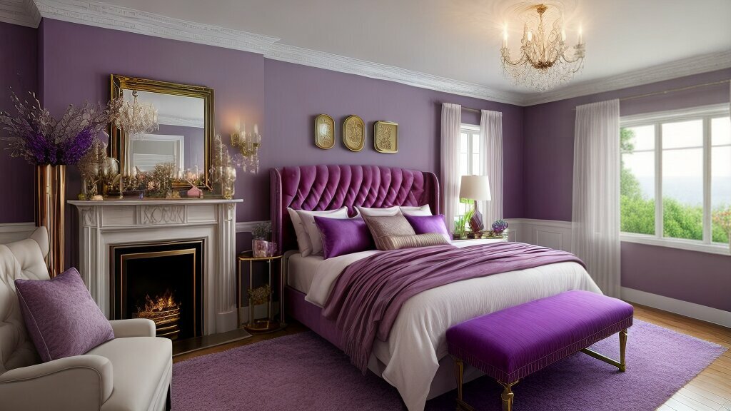 amethyst crystals in a room